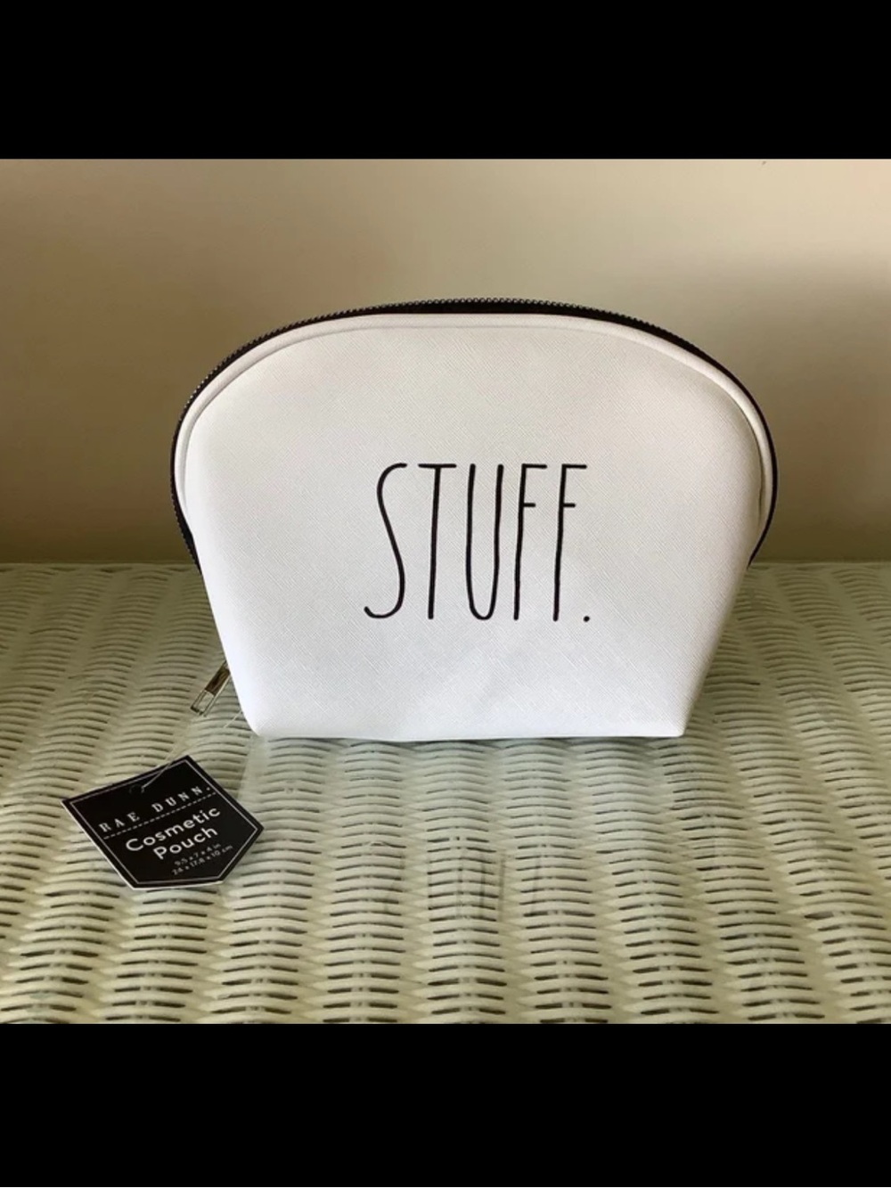 NWT Rae Dunn STUFF Zippered Cosmetic Bag